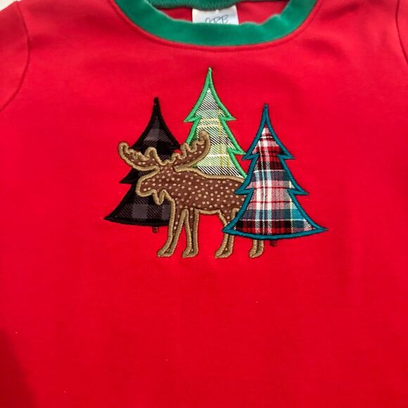 Embroidered Christmas Moose Pajamas Size 5/6 - Picture 4 of 9